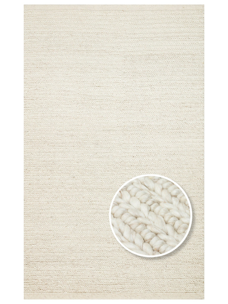 Woolstar 100% Natural Sweater Patterned Living Room Hallway Entrance Hall Hand Woven Knitted Carpet 07 L.BEIGE
