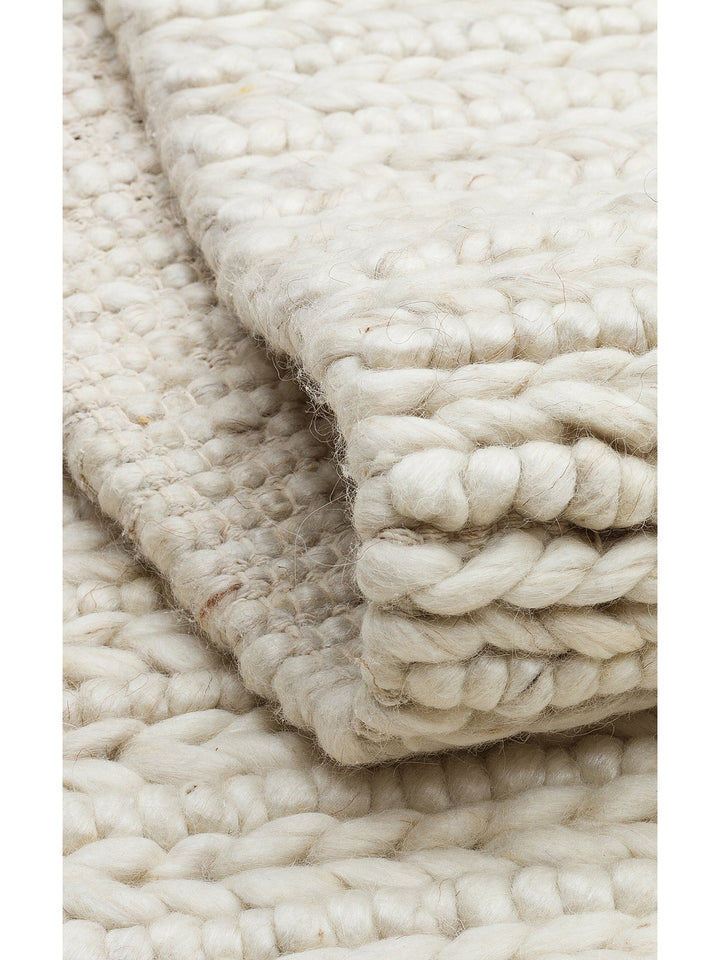 Woolstar %100 Naturel Kazak Desenli Salon Oturma Odası Koridor Antre El Dokuma Örgü Halı 07 L.BEIGE - Carpetdocia