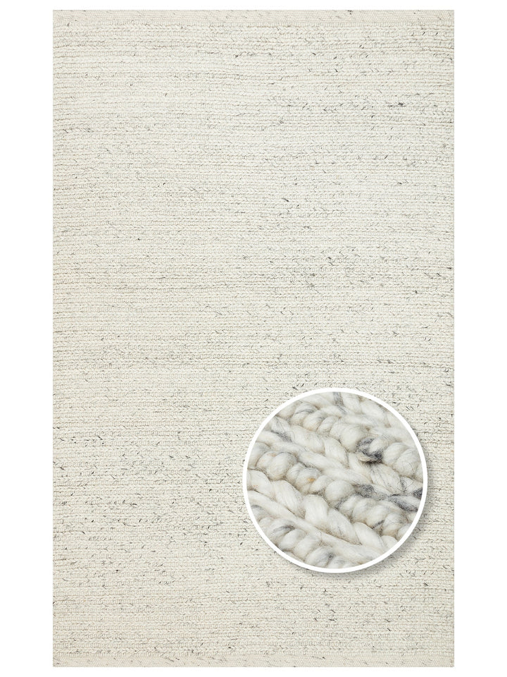 Woolstar %100 Naturel Kazak Desenli Salon Oturma Odası Koridor Antre El Dokuma Örgü Halı 07 L.GREY - Carpetdocia
