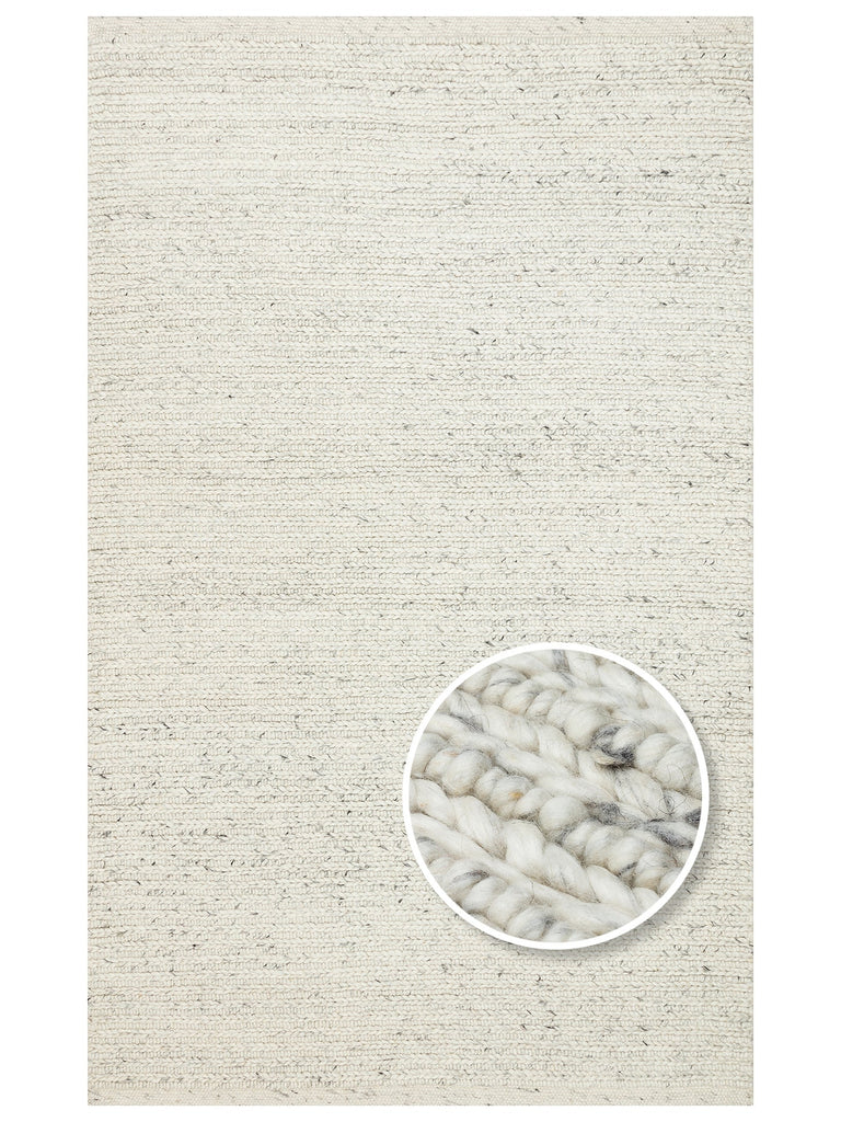 Woolstar 100% Natural Sweater Patterned Living Room, Hallway, Entrance, Hand Woven Knitted Carpet 07 L.GREY