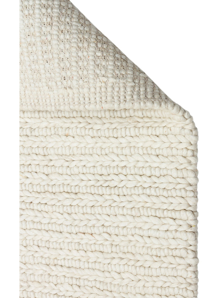 Woolstar %100 Naturel Kazak Desenli Salon Oturma Odası Koridor Antre El Dokuma Örgü Halı 07 WHITE - Carpetdocia