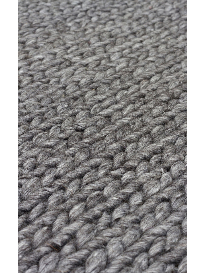 Woolstar %100 Naturel Kazak Desenli Salon Oturma Odası Koridor Antre El Dokuma Örgü Halı ANTRASIT - Carpetdocia