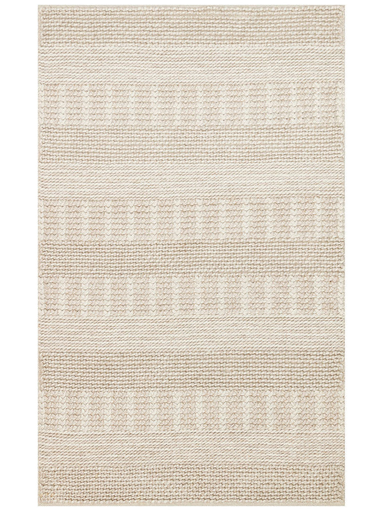 Woolstar 100% Natural Sweater Patterned Living Room Hallway Entrance Hand Woven Knitted Carpet J352 BEIGE