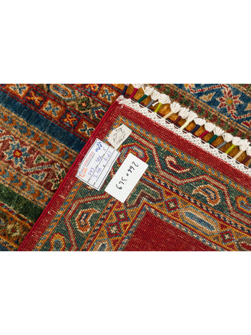 El dokuma Afgan halı kırmızı boyut etiketi 264x349 cm
