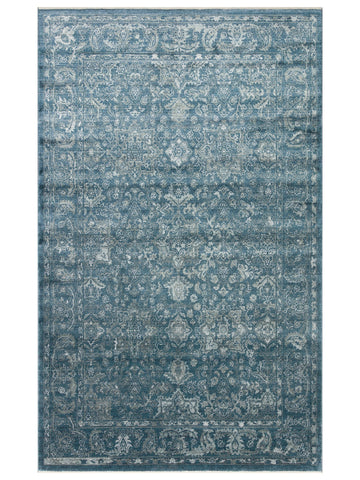 Çırağan %100 Naturel Özel Işıltılı El Emeği ile Özel Tezgahlarda Üretilen TENCEL™ Uşak Halısı 02 NVY - Carpetdocia