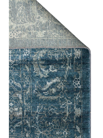 Çırağan %100 Naturel Özel Işıltılı El Emeği ile Özel Tezgahlarda Üretilen TENCEL™ Uşak Halısı 02 NVY - Carpetdocia