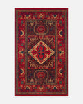 Göbeklitepe Series Handmade Black Loom Carpet Made with 100% New Zealand Wool Featuring Anatolian Motifs 04RED