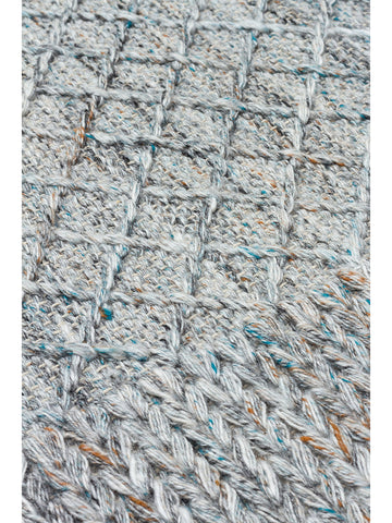 Herringbone Serisi El Dokuma Modern Etnik Salon Oturma Odası Yatak Odası Halı BLUE - Carpetdocia