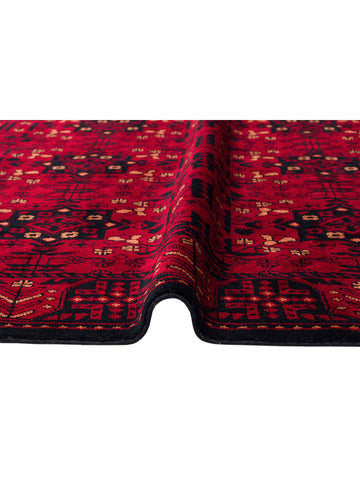 Kabil Afgan Desenli El Emeğiyle Özel Tezgahlarda Üretilen TENCEL™ Uşak Halısı 952 RED - Carpetdocia
