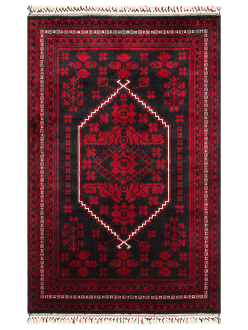 Kabil Afgan Desenli El Emeğiyle Özel Tezgahlarda Üretilen TENCEL™ Uşak Halısı 956 BLUE - Carpetdocia