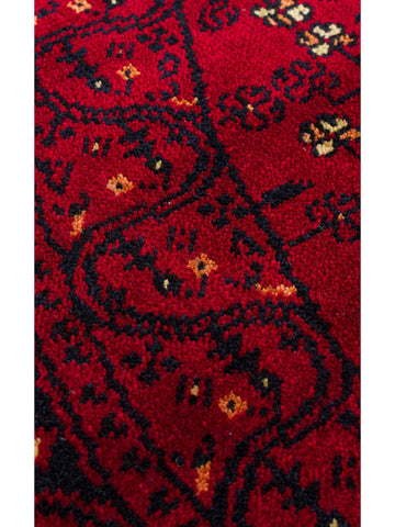 Kabil Afgan Desenli El Emeğiyle Özel Tezgahlarda Üretilen TENCEL™ Uşak Halısı 959 RED Q - Carpetdocia