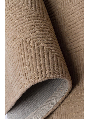 Tapete artesanal da série Milano, mistura de lã e algodão BEIGE