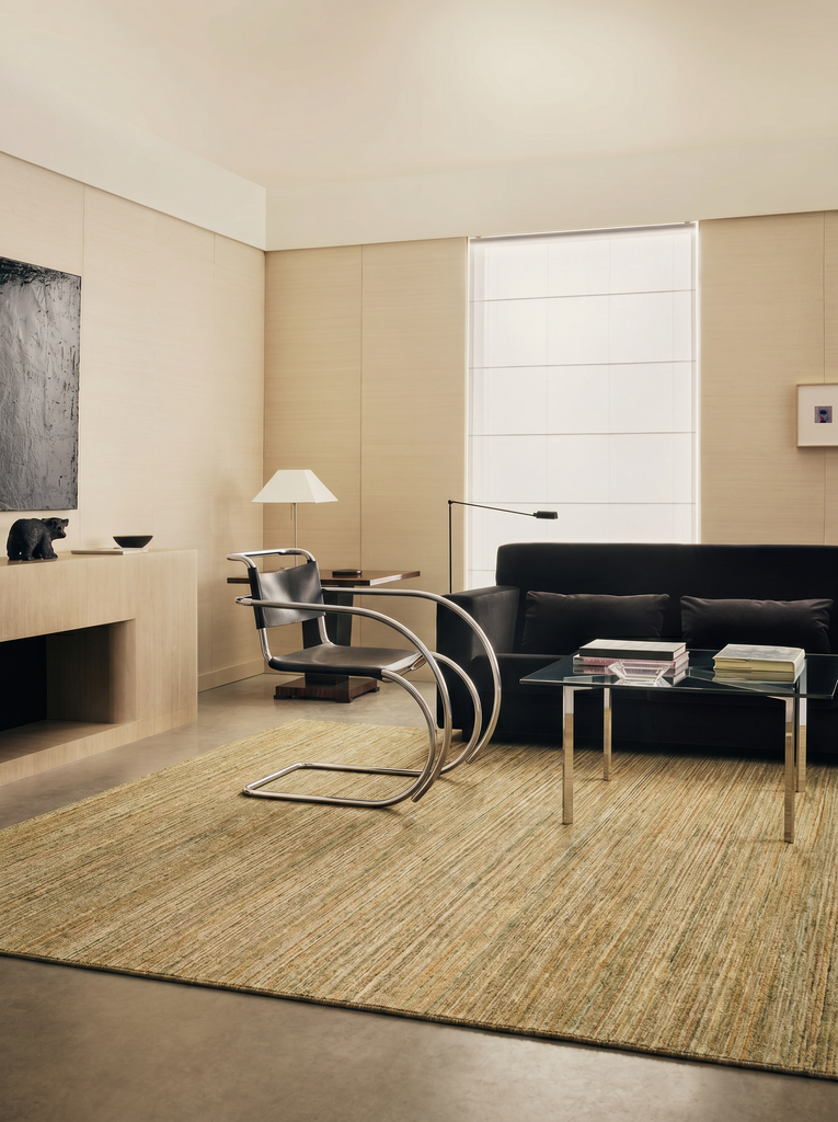 Helsinki Serie 100% natürliche Wolle und Viskose handgewebter moderner skandinavischer Wohnzimmer Sitzbereich Teppich LIME