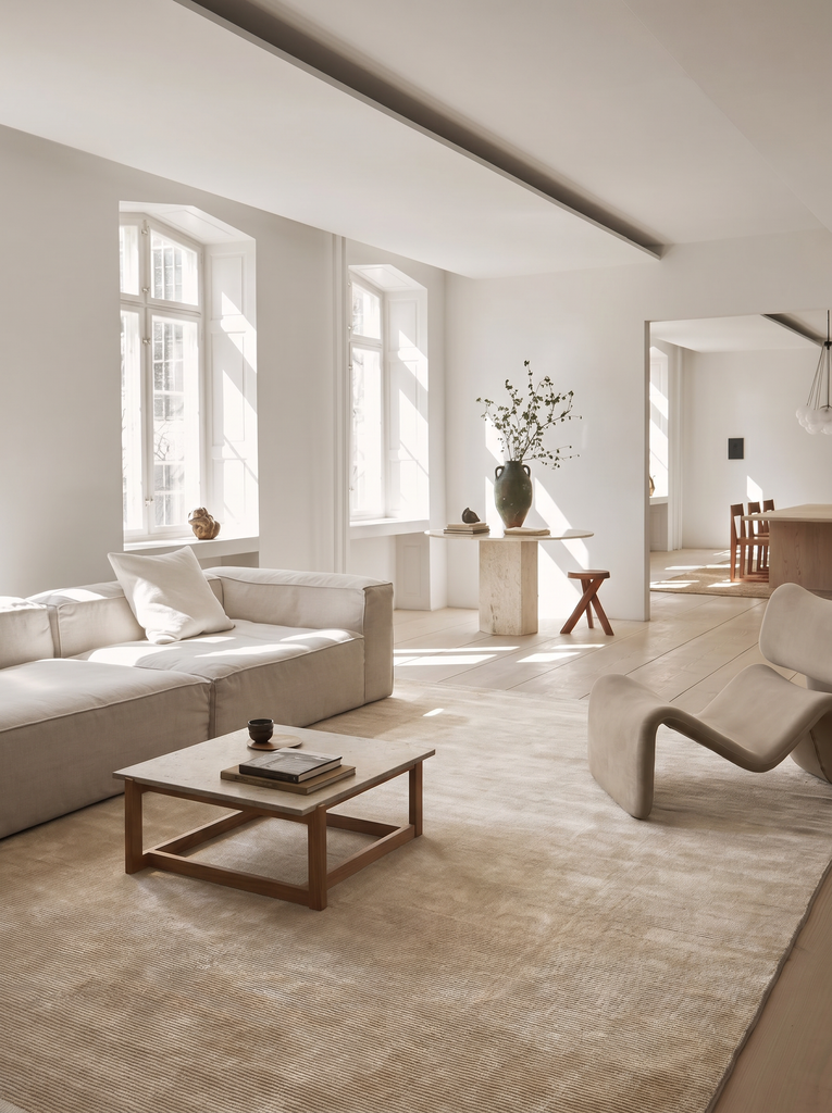 Tapete Moderno para Sala de Estar, Corredor Montenegro, Mistura de Viscose, Padrão Simples, Tecido Denso 01 BEGE