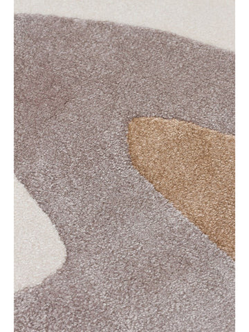 Alfombra de Salón Moderna Monza Art 06 CREAM GREY con Diseño Geométrico, Alta Calidad y Tejido Denso Brillante
