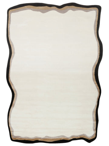 Alfombra de Salón Moderna Monza Art 11 CREAM GOLD con Diseño Geométrico, Alta Calidad y Tejido Denso Brillante
