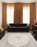 Mumbai Series Classic Pattern High Quality Dense Weave Shiny Living Room Carpet 08 CREAM GREY