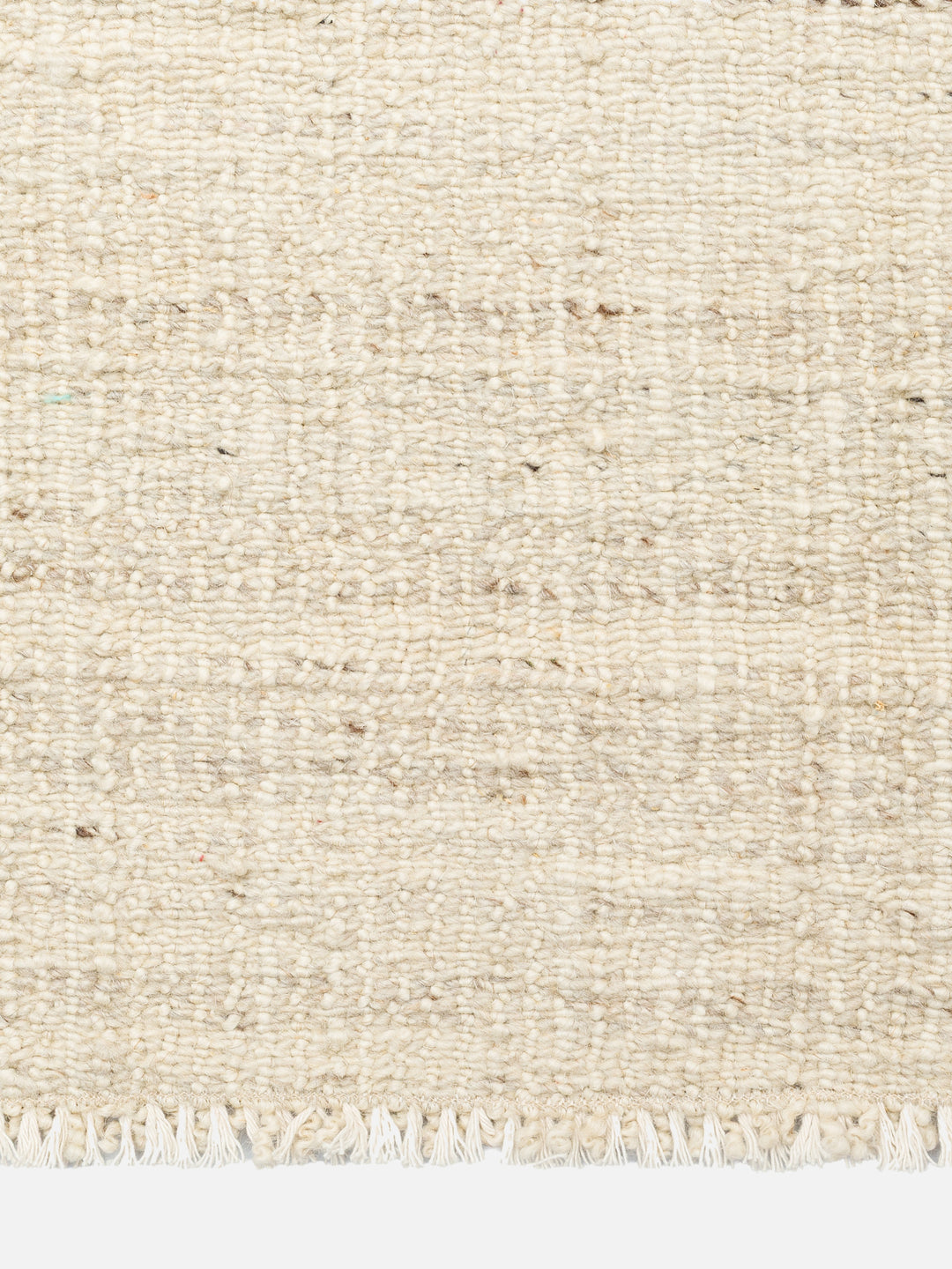 Oasis %100 Yün El Emeği ile Üretilen Kilim IVORY saçak detayı