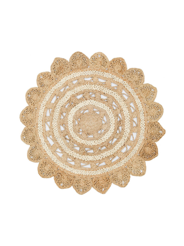 Only Jute Round and Oval 100% Natural Living Room Hallway Kitchen Balcony Handwoven Rug CA105NATWHXW