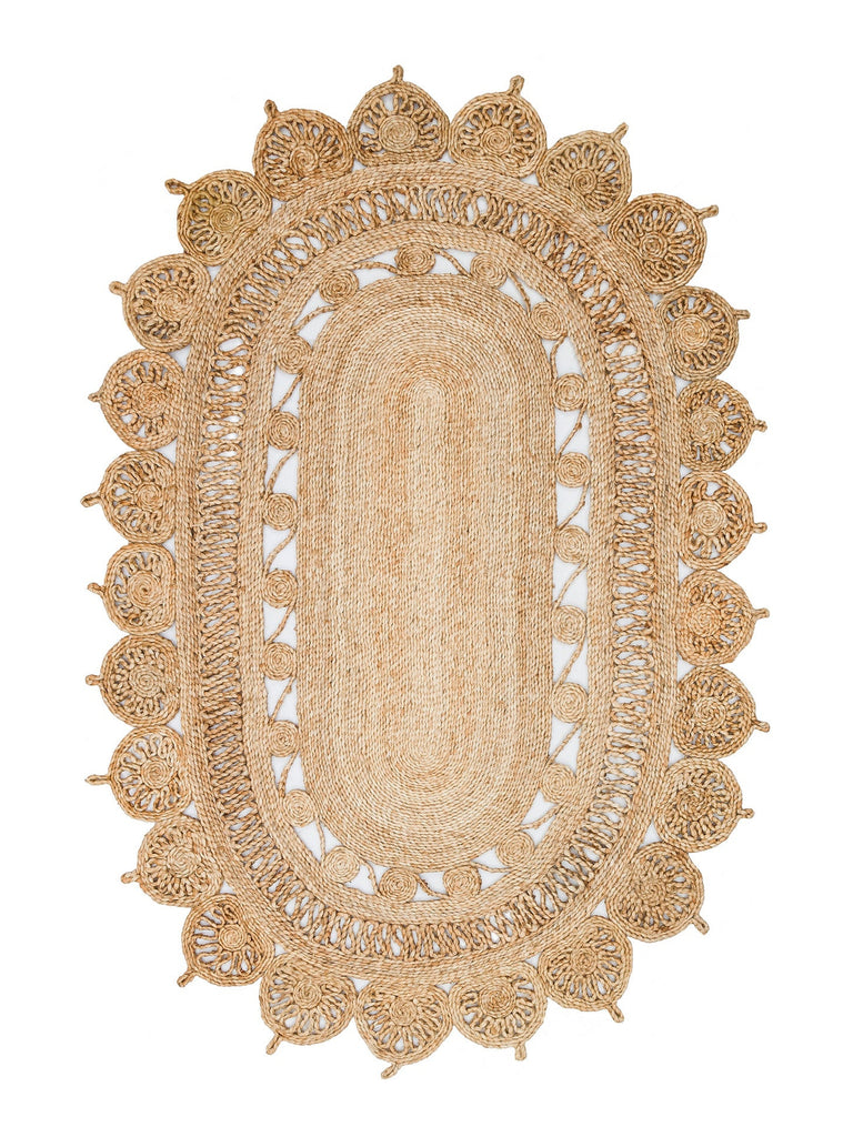 Only Jute Round and Oval 100% Natural Living Room Hallway Kitchen Balcony Handwoven Rug CA109NATXW