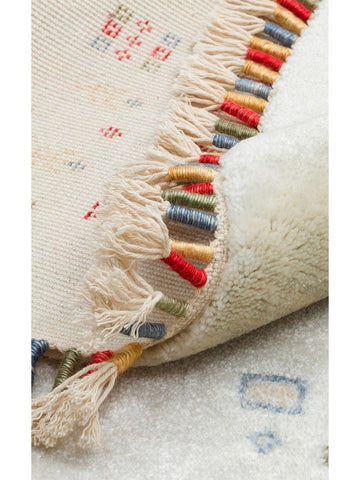 Oushak Carnaval Tapete Moderno Uşak TENCEL™ 100% Natural Fácil de Limpar Feito à Mão 06 BEIGE Q