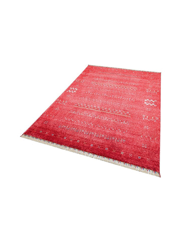 Oushak Carnaval Tapete Moderno Uşak TENCEL™ 100% Natural Fácil de Limpar Feito à Mão 06 RED