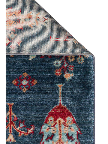 Tapete moderno Oushak Carnaval 100% natural, fácil de limpar, feito à mão com TENCEL™ NAVY TURQUOISE 08
