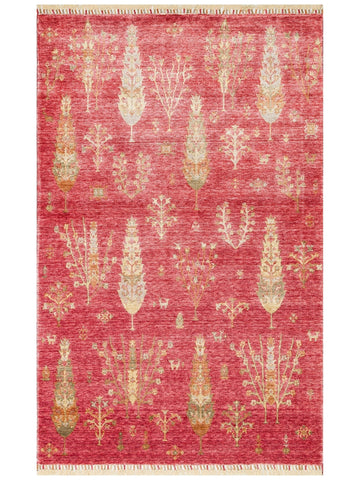 Oushak Carnaval Alfombra Uşak Moderna TENCEL™ 100% Natural, Fácil de Limpiar, Hecha a Mano 08 RED AUTUMN  