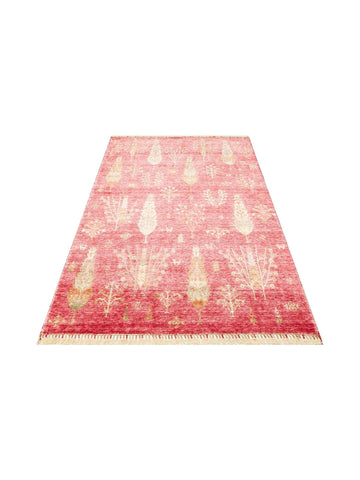 Oushak Carnaval Alfombra Uşak Moderna TENCEL™ 100% Natural, Fácil de Limpiar, Hecha a Mano 08 RED AUTUMN  
