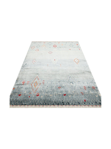 Oushak Carnaval 100%天然 易清洁 手工制作 TENCEL™ 现代乌沙克地毯 15 水蓝多色