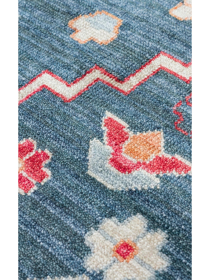 Oushak Carnaval 100% Natural Easy to Clean Handmade TENCEL™ Modern Uşak Carpet 17 NAVY MULTY