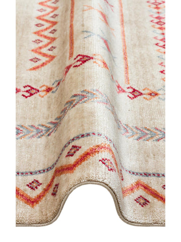 Oushak Carnaval 100% Natural Fácil de Limpar Feito à Mão com TENCEL™ Tapete Moderno Uşak 20 LIGHT MULTY