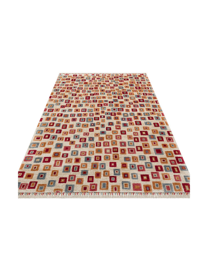 Oushak Carnaval %100 Naturel Kolay Temizlenir El Emeğiyle Üretilen TENCEL™ Modern Uşak Halısı 21 BEGM - Carpetdocia