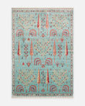 سجادة Oushak Carnaval الحديثة من أُشاك المصنوعة يدوياً من TENCEL™ بنسبة 100% طبيعية وسهلة التنظيف 22 TURQUOISE