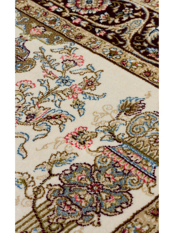Topkapı Seccade Klasik Desenli Yüksek Kalite Özel Işıltılı Hediyelik Çeyizlik Namazlık 01CREAMRED - Carpetdocia