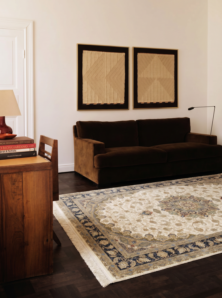 Topkapi Series High Quality Dense Weave Classic Pattern Special Shiny Living Room Carpet 04 CREAM