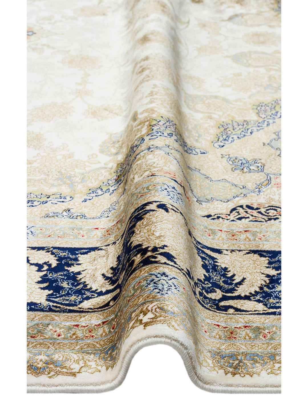 Topkapı Serisi Yüksek Kalite Sık Dokuma Klasik Desenli Özel Işıltılı Salon Halısı 04 CREAM - Carpetdocia