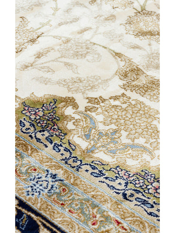 Topkapı Serisi Yüksek Kalite Sık Dokuma Klasik Desenli Özel Işıltılı Salon Halısı 04 CREAM - Carpetdocia