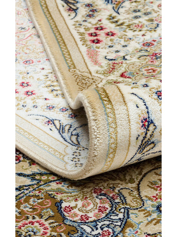 Topkapı Serisi Yüksek Kalite Sık Dokuma Klasik Desenli Özel Işıltılı Salon Halısı 06 CREAM - Carpetdocia