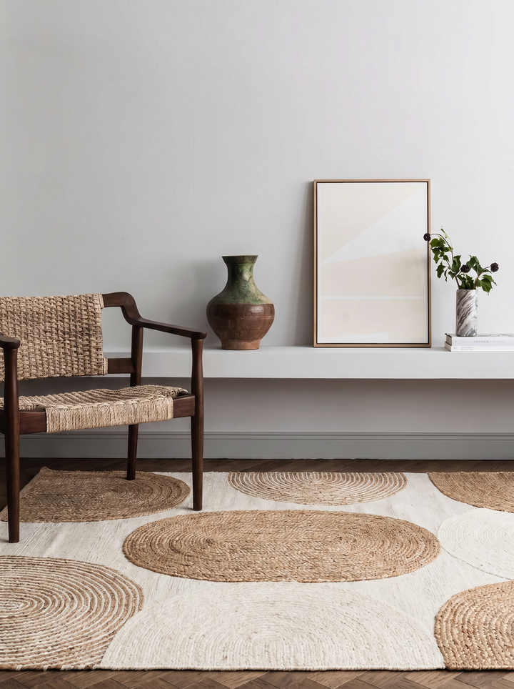 Woolstar 100% Natural Kazak Pattern Living Room Hallway Entrance Handmade Woven Carpet 902NATWHITE